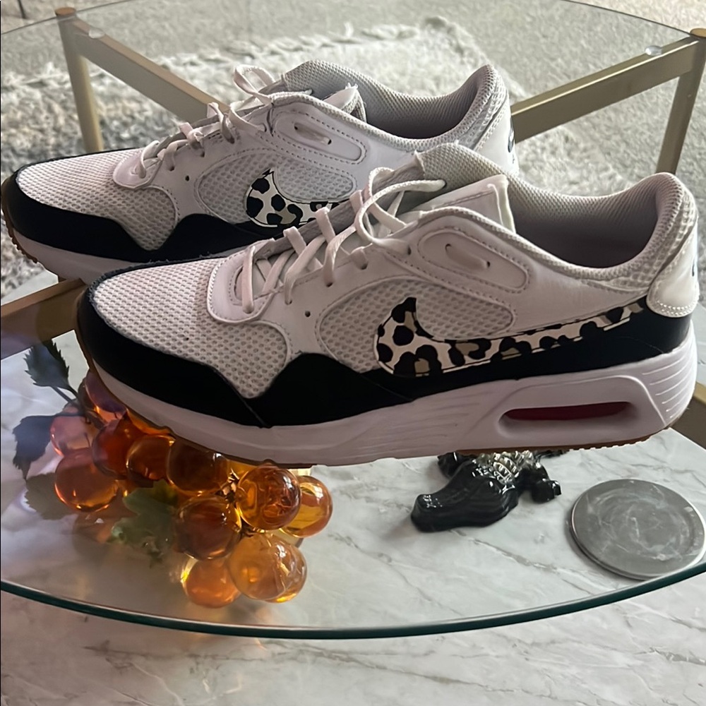 Nike White and Black Sneakers with Unique Design